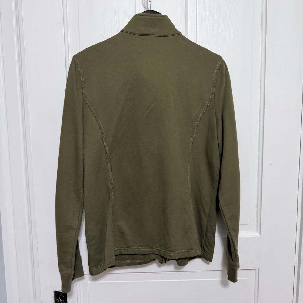 Lauren Ralph Lauren Olive Green Cotton Full Zip Military Style Pocket Jacket L - Picture 2 of 8